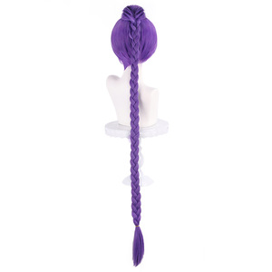 Perruque de cosplay Ainizi amovible de 100 cm, tresse à griffes mélangée violet, K-Pop Demon Hunters HUNTR/X Rumi pour femmes - Product Image 5