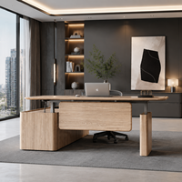 Bureau en forme de L avec tiroirs, table de 2000 mm, bureau réglable en hauteur, bureau de travail de luxe, ensemble de bureau
