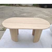Table à manger moderne de luxe table à manger rectangulaire en travertin marbre nordique pour centre de salle à manger