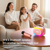   Haut-parleur musical sans fil professionnel d'extérieur avec suppression du bruit, microphone LED, boîte de karaoké, microphone