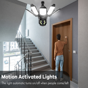 Gsmart tuyasmart bóng đèn 3MP 4MP an ninh máy ảnh E27 đèn CCTV với 6 lá có thể gập lại LED vườn ánh sáng máy ảnh 5G Wifi Dual Band - Product Image 5