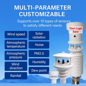 Интегрированная ультразвуковая автоматическая метеостанция RS485 7-в-1 с датчиками ветра, дождя, температуры, влажности, давления и солнечного излучения - Product Image 3