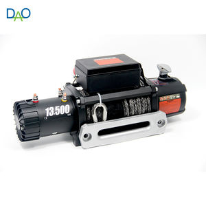 Treuil électrique haute vitesse 12000lbs 5.2 m/min tirant, double tension 12V/24V avec corde synthétique pour le sauvetage d'urgence - Product Image 3