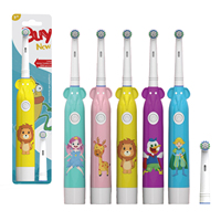 Cepillo de Dientes Eléctrico Giratorio para Niños, Cabezal Redondo, Cerdas Suaves, Sónico, Impermeable