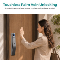 Kunci Pintar WiFi SJJ Full Auto Smart Lock Tuya Opsional Pengenal Wajah, Pengenal Telapak Tangan, Kamera Lubang Intip, Interkom Video, Buka Kunci Jarak Jauh, Aplikasi Wood
