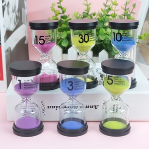 Temporizador de Arena de Vidrio Hecho a Mano Multicolor con Cubierta Negra, 1/3/5/10/15 <span class=keywords><strong>Minutos</strong></span>, Decoración Creativa, Regalo, Juguete Infantil, Adorno Anticaída - Product Image 1