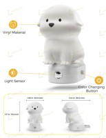 Veilleuse LED RGB LOHAS 0,5W, design chiot mignon, 10 couleurs changeantes, mini lampe de chevet moderne pour chambre et escalier