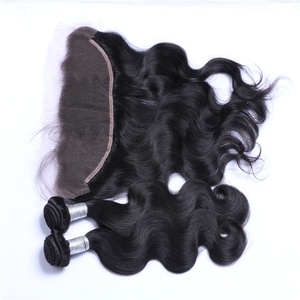 Highknight 10A lớp tóc Trinh Nữ bó dệt sóng cơ thể 100% tự nhiên tóc con người sợi ngang ren đóng cửa và phía trước - Product Image 5