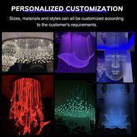 Lustre LED suspendu de luxe en forme de lotus, avec fibre optique PMMA, télécommande, pour projet de décoration personnalisée