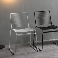 Offre Spéciale creative design moderne style véranda restaurant à manger président de fil métallique jardin chaise en métal