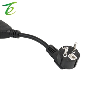 Câble d'extension électrique standard européen, un câble pour deux prises, trois fils, prise européenne, coudé, deux prises, câble d'alimentation en cuivre pur - Product Image 3