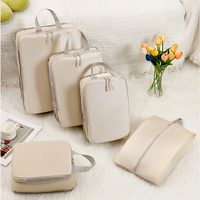 Nouveaux cubes de rangement de voyage en polyester personnalisés, ensemble de 4 avec trousse de toilette, sacs organisateurs de bagages imperméables et compressibles