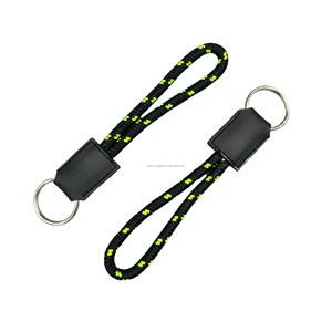 Porte-clés court tissé avec logo personnalisé, lanière de poignet pour moto avec porte-clés en métal - Product Image 1