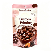 Sachet en plastique PE noir irrégulier imprimé sur mesure, 60 ml, avec trou de suspension et fermeture éclair, pour aliments pour bébés, fruits confits et snacks