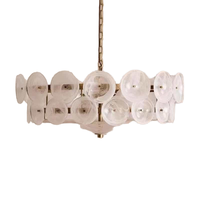 Lustre suspendu pour chambre et salle à manger, éclairage de plafond pour villa, design rond, LED, pour escalier, en verre français