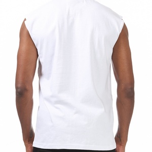 T-shirt en coton à manches coupées pour homme, col rond, sur mesure, streetwear, taille unique, t-shirts sans manches coupés - Product Image 2