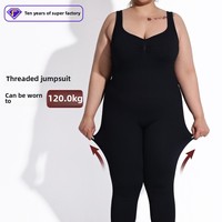 Combinaison de yoga sans couture grande taille, extensible dans quatre directions, respirante, protection UV, pantalon de fitness côtelé, dos nu, gaine amincissante pour le sport