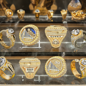 Guerrieri classico campionato di basket anello di alta qualità placcato oro lega intarsio matrimonio fidanzamento anniversario regalo per festa - Product Image 6