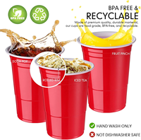 Gobelets de fête en plastique jetables à double couleur avec logo personnalisé - Portables, écologiques et durables
