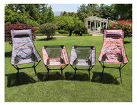 Chaise de camping à dossier haut avec coussin, chaise pliante, chaise de pique-nique, chaise de pêche, tabouret tactique