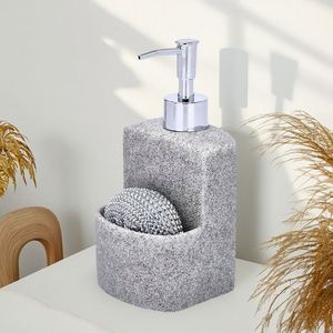 Dropshipping Shopify 2-en-1 Unité de savon de cuisine + tampon à récurer Lavage à la main, distributeurs de savon à vaisselle Type de presse pour comptoirs. - Product Image 1