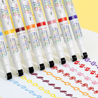 Ensemble de marqueurs de peinture à rouleau incurvé 3 en 1 en gros, 8, 12, 24 couleurs, non toxiques, inodores, pointe en feutre