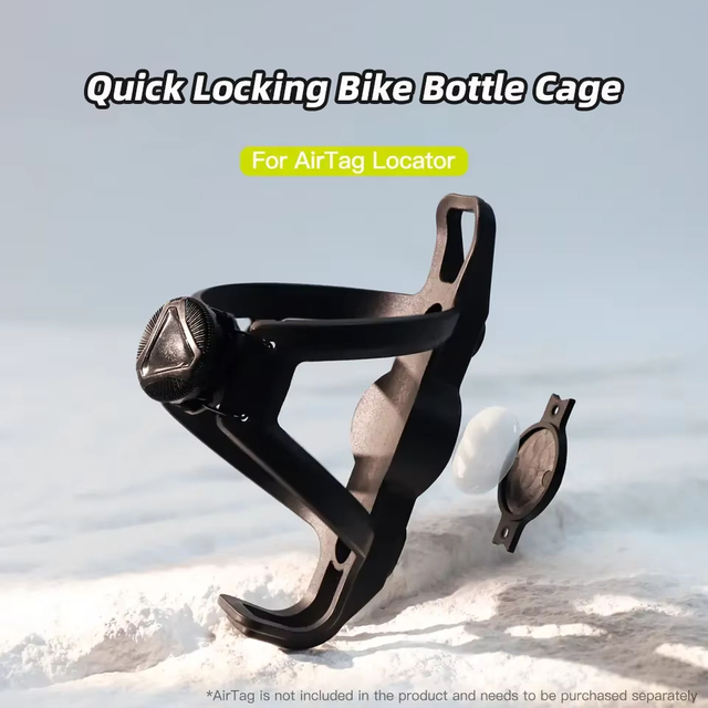 Quick Locking Cycling Water Bottle Cage With Airtag Locator Universal Road Bicycle Bottle Holder High Elastic MTB Bottle Mount