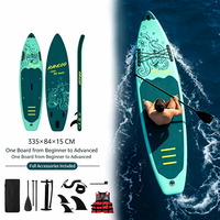 Planche à pagaie gonflable personnalisée SUP tout usage 335x84x15cm, double couche PVC EVA pour adultes débutants et avancés, utilisation pour la pagaie et le surf