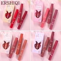 Lot de 3 brillants à lèvres liquides mats ErshiQi, exclusivité transfrontalière, best-seller, maquillage longue tenue, non-transférable