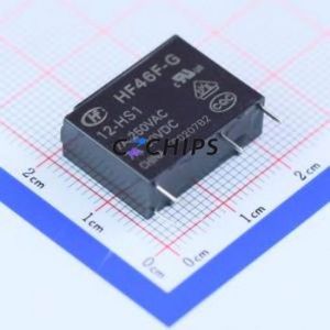 HF46F-G/12-HS1 Power Relay Through hole,7x20.5mm Relay 12V 1 Normally Open: 1A (SPST-Normally Open)::: 4 10A-250VAC/10A-30VDC - Product Image 1