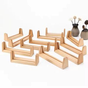 Hai Mặt hiển thị đứng Rack hiển thị acrylic rắn gỗ cơ sở đơn chủ thẻ quảng cáo Acrylic Gỗ Đứng Bảng trang trí - Product Image 1
