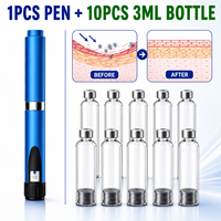 Cartouche en verre borosilicate moyen de 3 ml avec capuchon en aluminium et bouchon en caoutchouc, écologique, pour soins de beauté, stylo doseur rechargeable, modèle D4 personnalisé