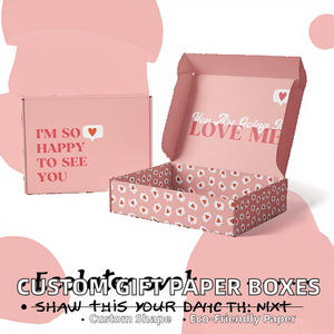 Custom High-End Eco-Friendly <b>Recyclable</b> <b>Gift</b> Shipping Boxes Magnetic Closure Matte Finish-Corrugated Board Packaging (Pink/White - Product Image 2