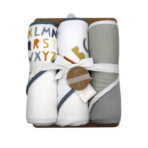 personalized 3 Pack Baby Bath Towel Set Infant Hooded Bathrobe Baby Beach Towel