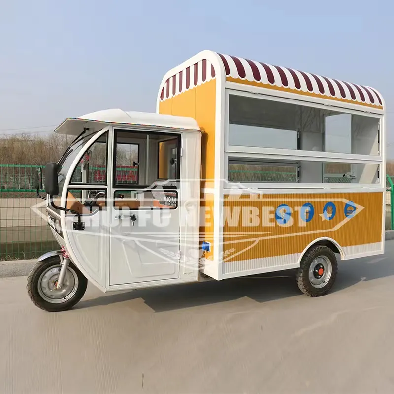 Chariot de hot-dog de conception Unique et individuelle à vendre, camion de nourriture à 3 roues avec machines de restauration rapide