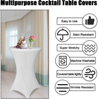 Nappe ronde extensible Cocktail Spandex nappe Bar hôtel fête de mariage couverture de Table blanche