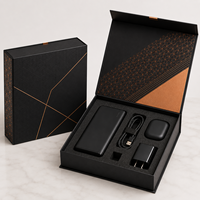 Boîte cadeau magnétique personnalisée OEM, carton rigide, emballage électronique, texture géométrique, insert en mousse EVA
