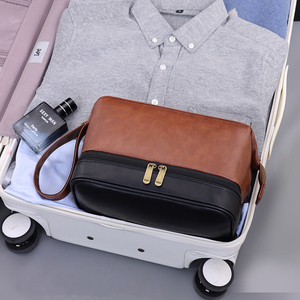 Bolsa de aseo de alta gama para hombres de negocios, bolsa de almacenamiento de cosméticos de viaje, impermeable, portátil, de gran capacidad, con compartimentos para maquillaje. - Product Image 5
