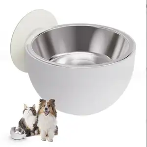 New magnetic pet bowl cat food feeder dog stainless steel food bowl