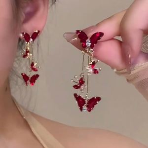 High Quality Butterfly Tassel Style <b>Earrings</b> for Women <b>Post</b> Long Butterfly Drop <b>Earrings</b> Jewelry - Product Image 2