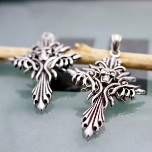 Collar con Colgante de Calavera y Cruz Gótica, Joyería de Moda con Colgante de Acero de Titanio Fundido, Amuletos para Hombre - Product Image 3