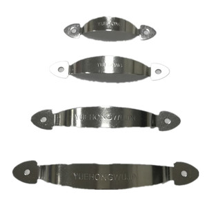 Poignée de porte en acier inoxydable Guan Yan Wujin, 3 pouces, 64 trous, forme pêche, design moderne et simple pour portes et fenêtres, emballage - Product Image 1
