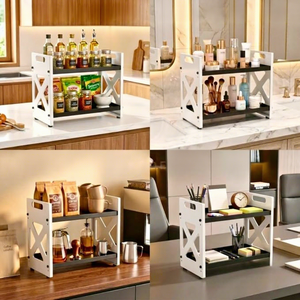 Estante de Especias Blanco de 2 Niveles, Organizador de Almacenamiento de Cocina - Product Image 6
