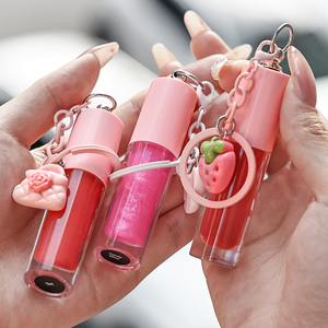 Bán Buôn Dễ Thương Màu Hồng Bóng Rõ Ràng Plumping Keychain <span class=keywords><strong>Lip</strong></span> <span class=keywords><strong>Gloss</strong></span> Biểu Tượng Tùy Chỉnh Vegan Giữ Ẩm Son Bóng Nhãn Hiệu Riêng <span class=keywords><strong>Lip</strong></span> <span class=keywords><strong>Gloss</strong></span> - Product Image 2