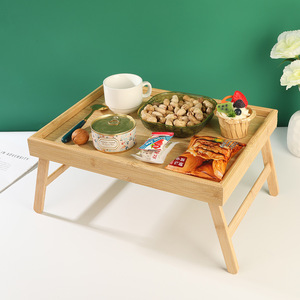 Table pliante en bambou 30x40 cm, design minimaliste pliable pour chambre à coucher, lit, salon, balcon - Product Image 2