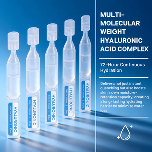 Sérum Booster d'Acide Hyaluronique Personnalisé OEM avec Complexe <span class=keywords><strong>Multi</strong></span>-Poids Moléculaire Hydratation Profonde 72H Anti-Sécheresse Réparation de la Barrière Cutanée - Product Image 2