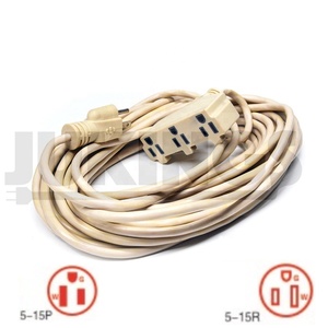 Cable de Extensión de Alimentación para Exteriores de 25 pies, 14 AWG, 125 V, PVC, 100% Cobre, Triple Conector, <span class=keywords><strong>NAMA</strong></span> 5-15P, Multi-Enchufe, CETL CUL - Product Image 5