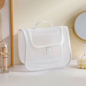 Bolsa de Maquillaje Transparente de Malla con Cierre, Portátil, de Gran Capacidad, para Mujer, con Almacenamiento de Viaje para Cosméticos y Brochas - Product Image 3