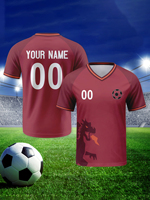 Maillot de football personnalisé avec logo OEM, design de club, unisexe, col en V, polyester, impression par transfert thermique, séchage rapide
