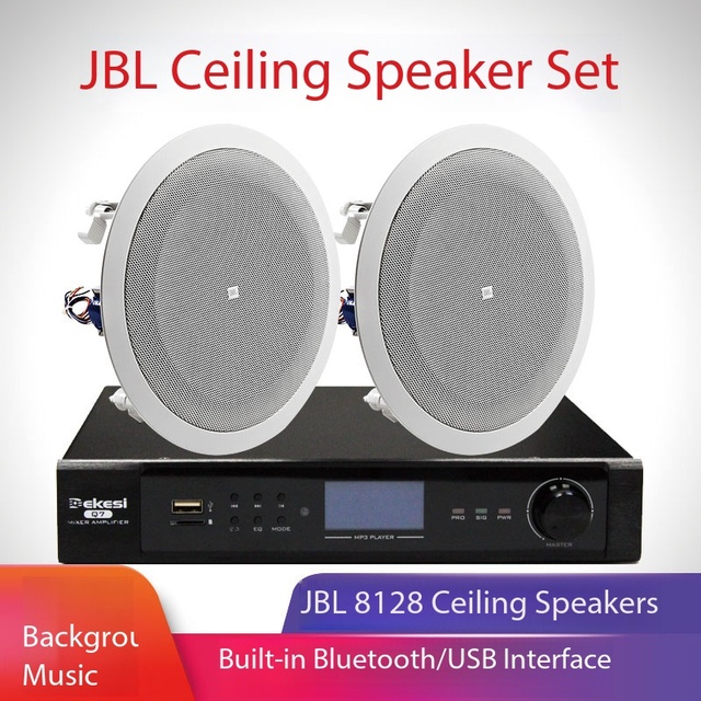 Professional Background Music Kit JBN 8128 Embedded Ceiling Dome Speaker with USB Port, Bluetooth Broadcast Audio Package
